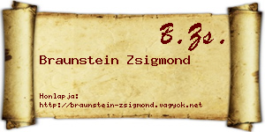 Braunstein Zsigmond névjegykártya